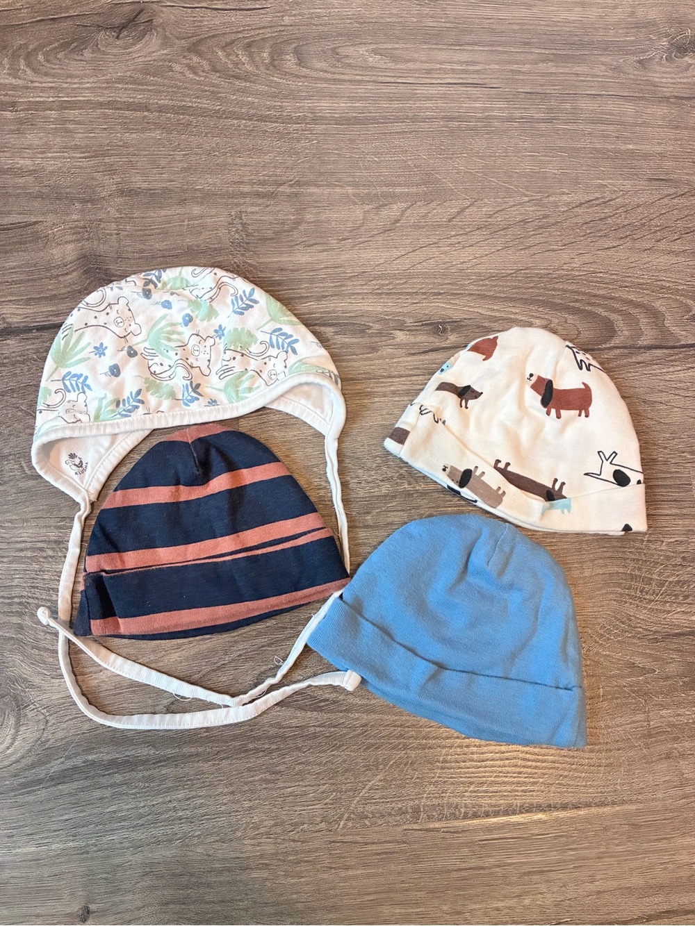 Gerber Baby Hat Set - Blue, Navy, Orange, Cream